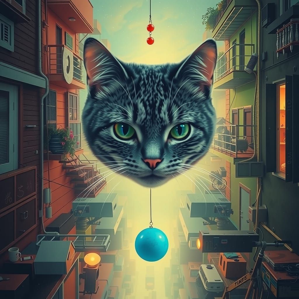 Cats in Dreamlike Futuristic Escape