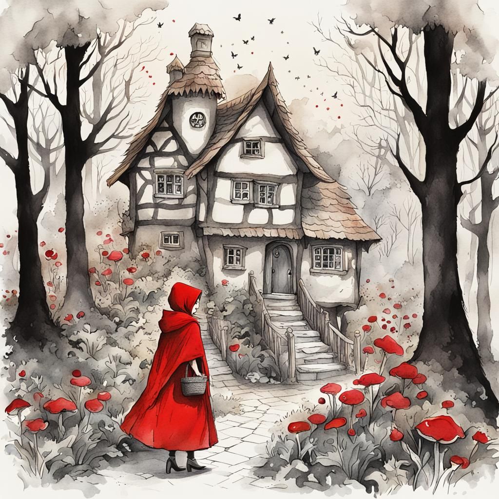 Little Red Riding Hood Cover in Watercolour
