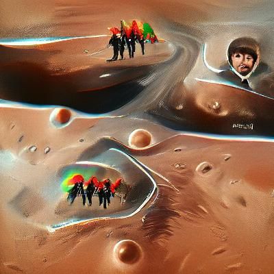 The Beatles on mars trending on Artstation