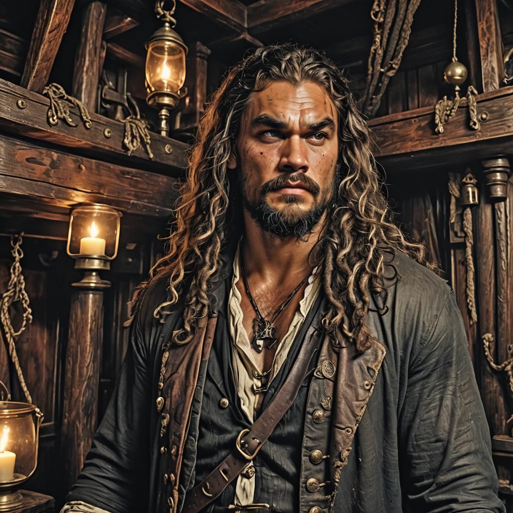 Lost Pirate in Tall Ship Cabin: Matte Painting