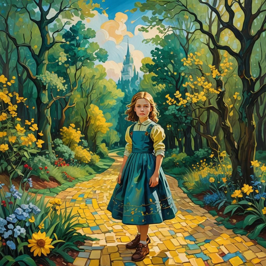 Girl on Yellow Brick Road, Van Gogh Style