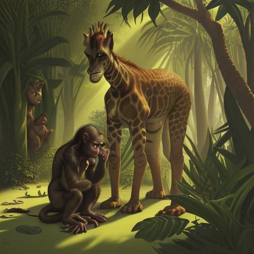 Surreal Hybrid Animals in Colorful Landscape