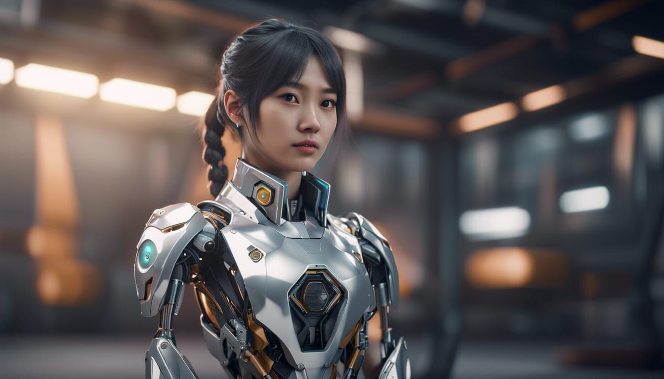 Futuristic Student Robotics in Cinematic Sci-Fi Style