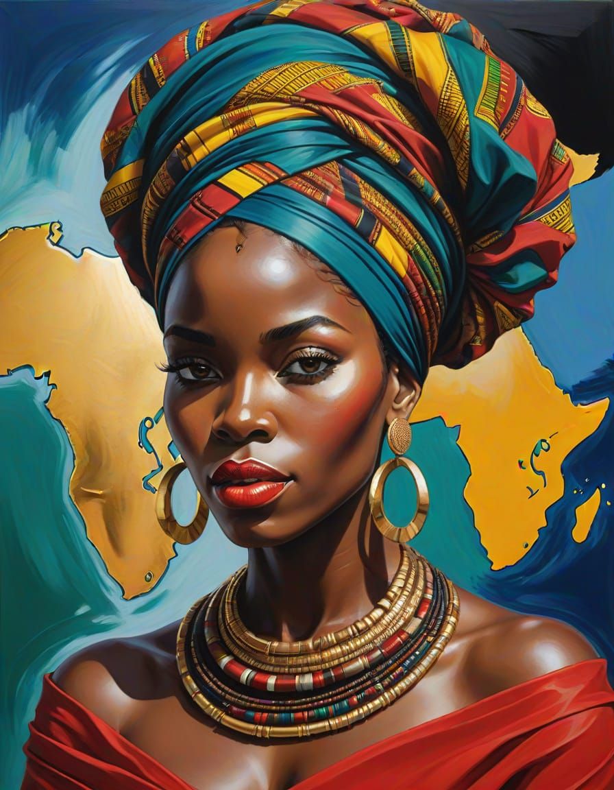 African Queen: An Oil Painting of Heritage