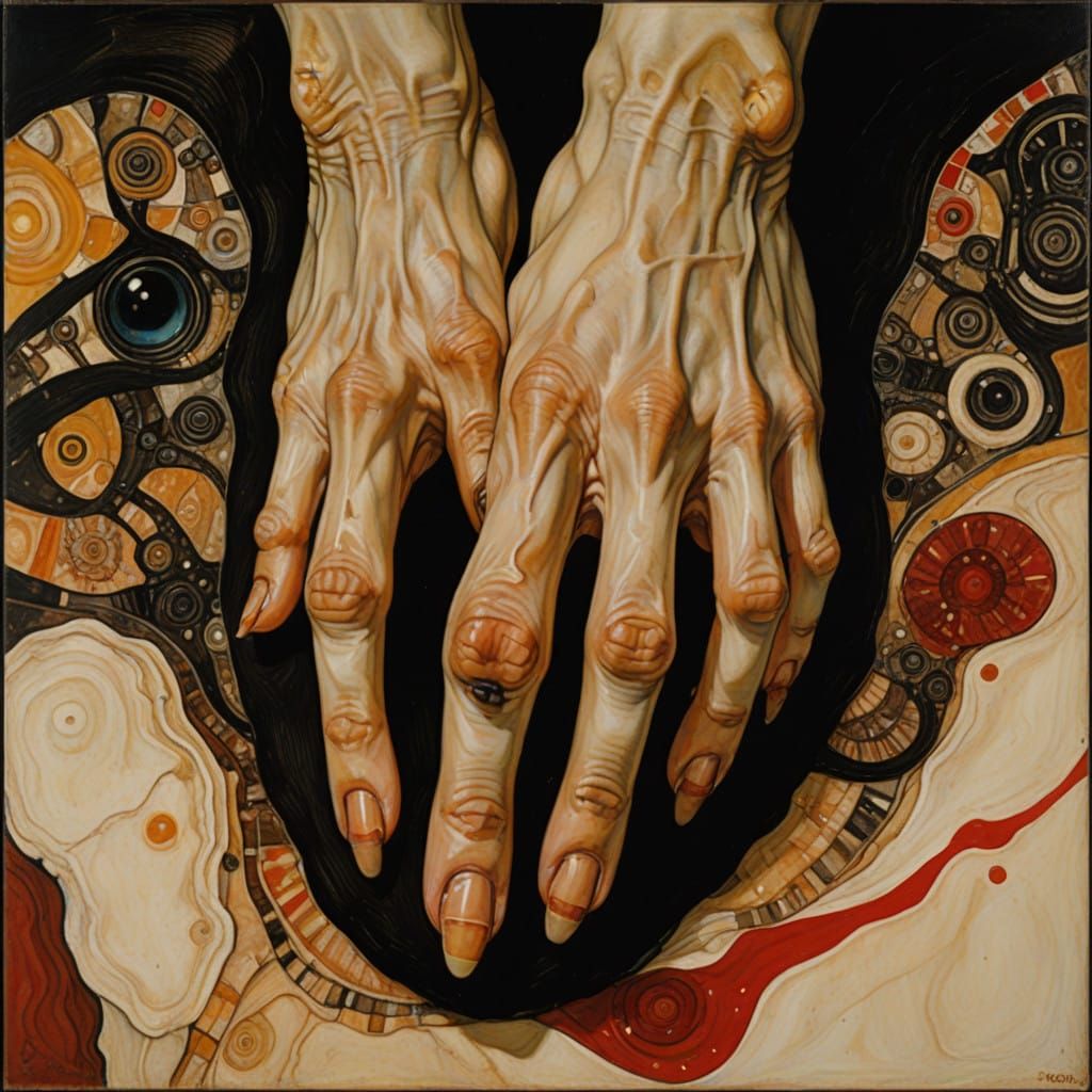 Surrealistic Oil Painting of a Toe Finger Hybrid