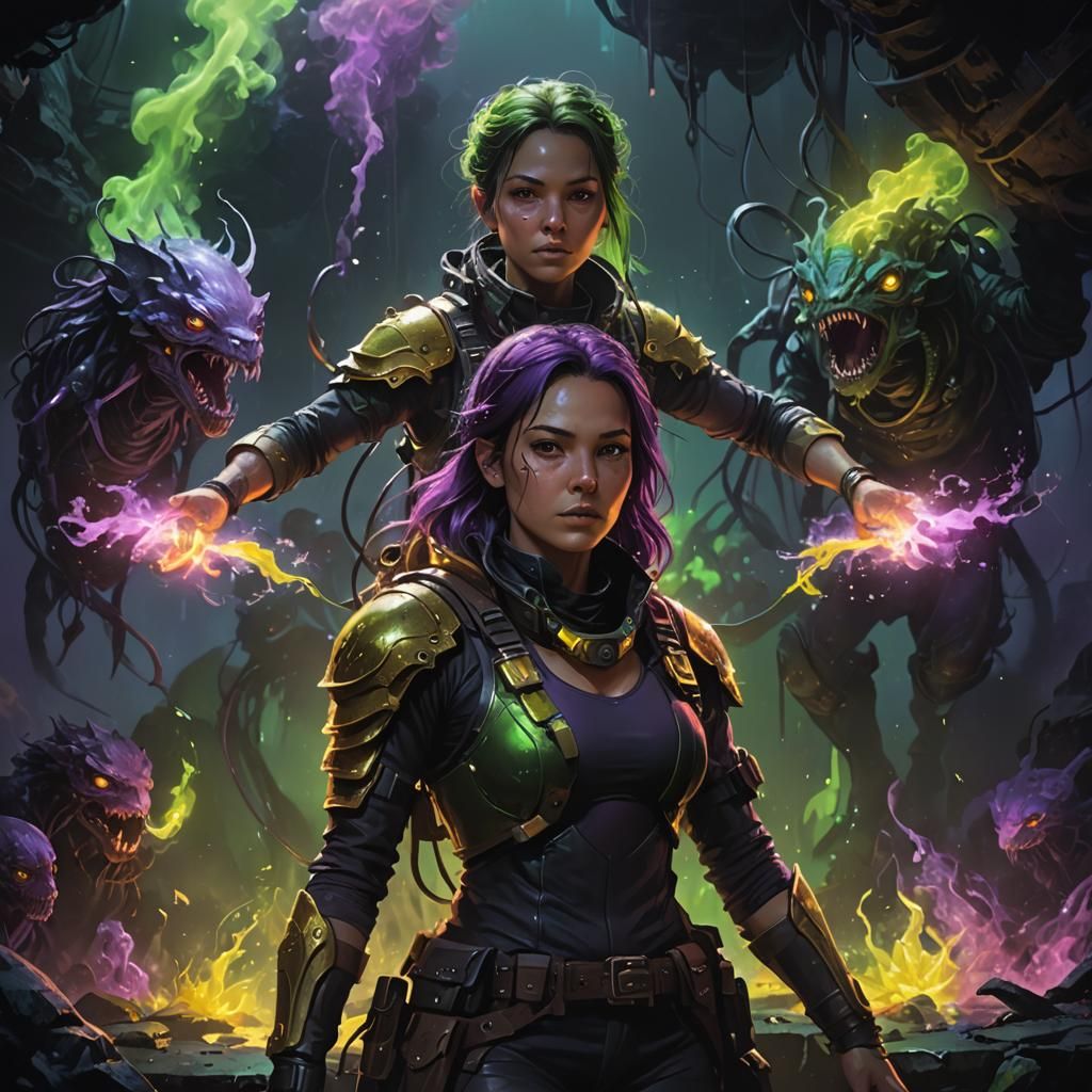 Bioluminescent Chamber Portrait in Dark Fantasy Style