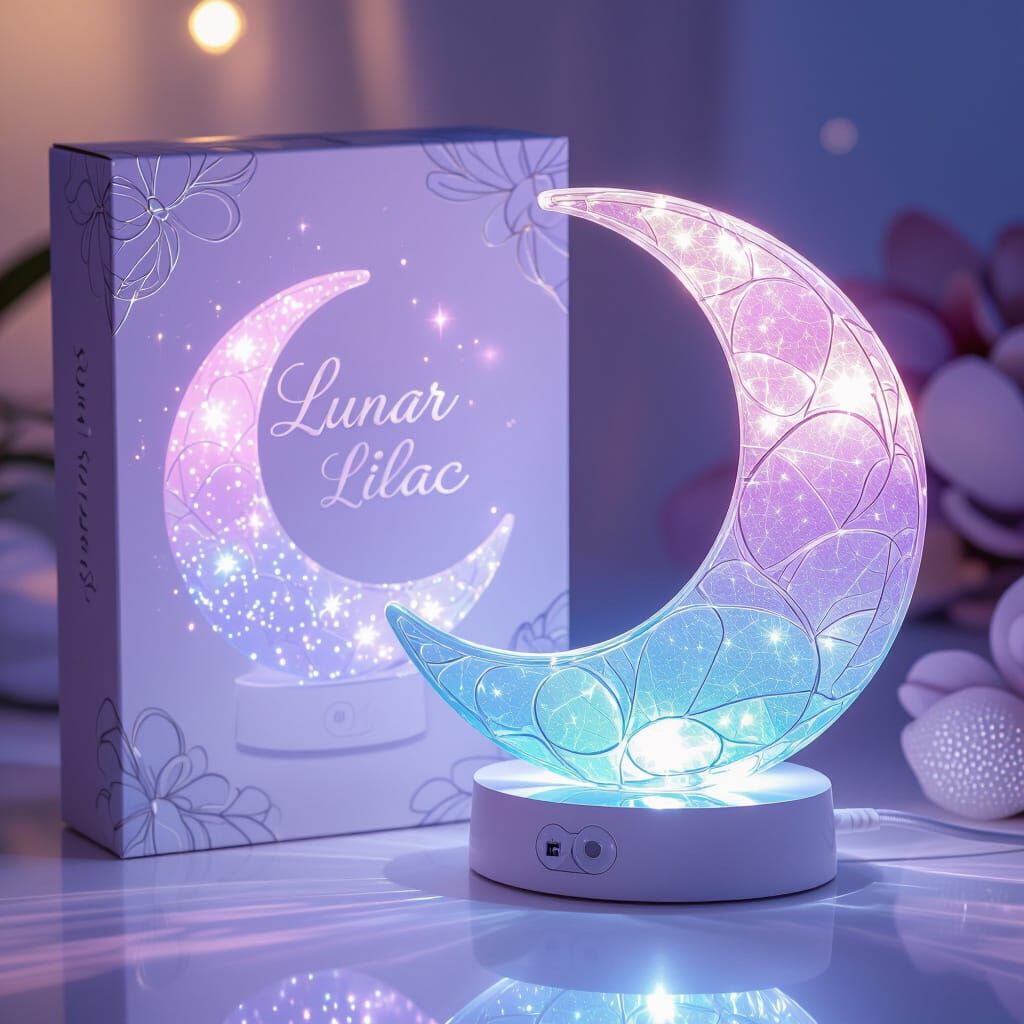 Kpop Lightstick with Crescent Moon in Surreal Style