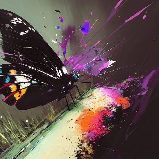 Detailed Sketch of Butterfly in Speedpaint Style