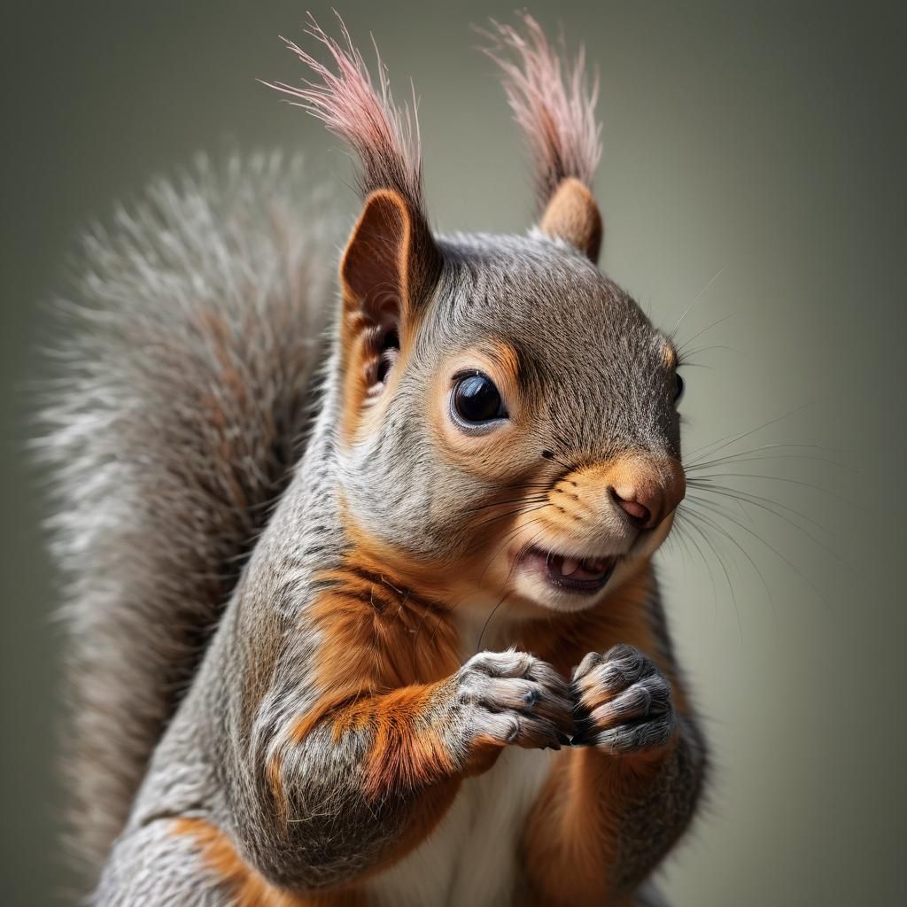 Squirrel Portrait Crafted from Colorful Strings