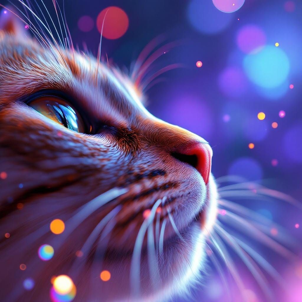 Detailed Macro View of Cat Whiskers