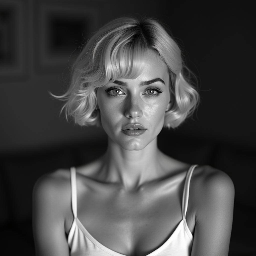 Elegant 1960s Style Portrait of a Blonde Woman