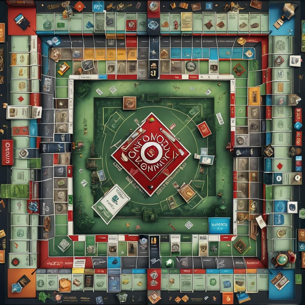 Detailed Monopoly Game Board Concept Art