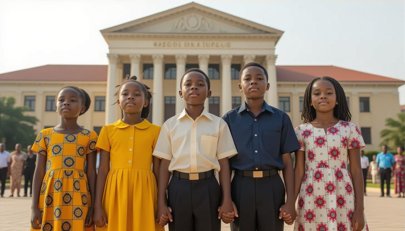 Courageous Nigerian Children Sing Before Courthouse