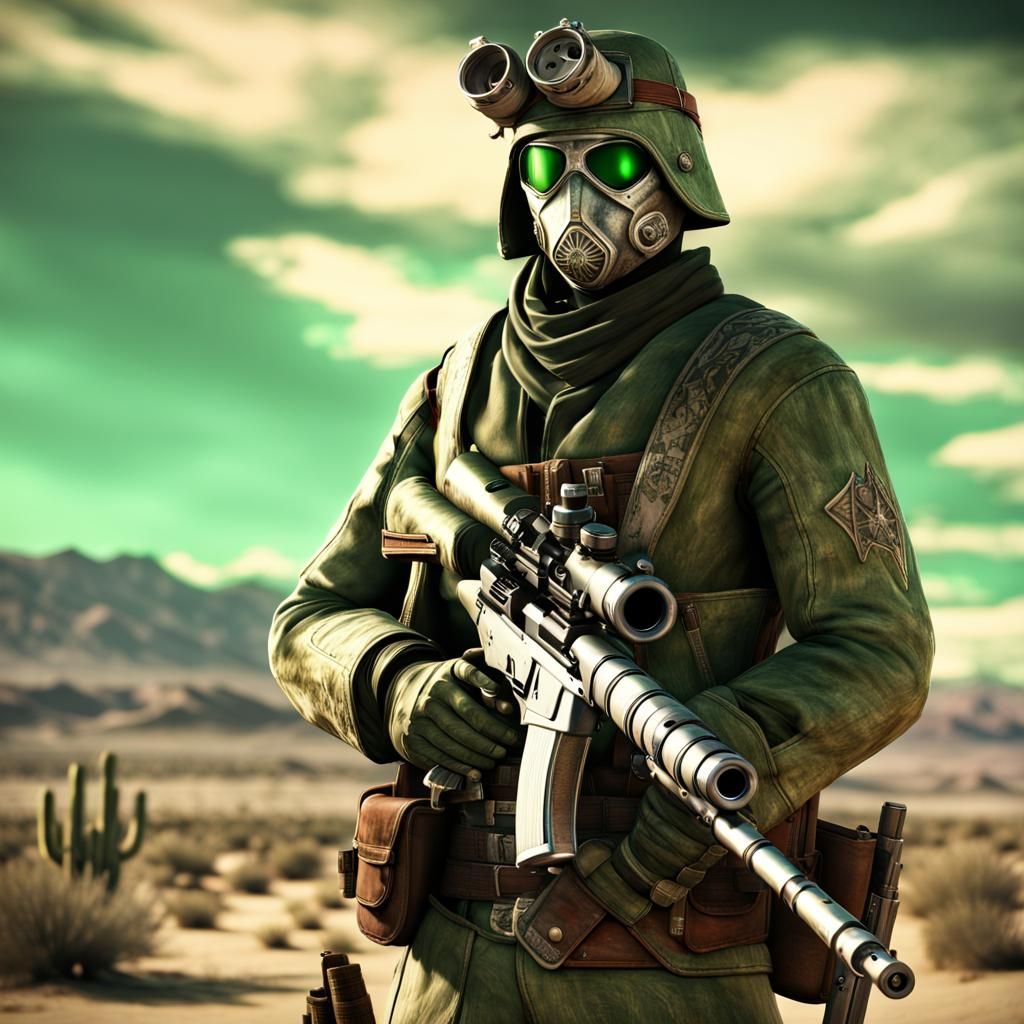 NCR Ranger in Nevada Desert with Sniper Rifle