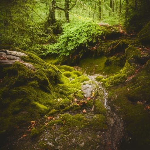 Ethereal Forest Scene in Natural Light