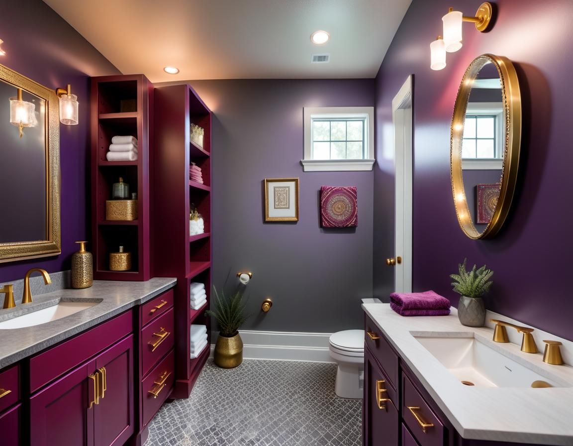 Purple and mulberry bathroom
