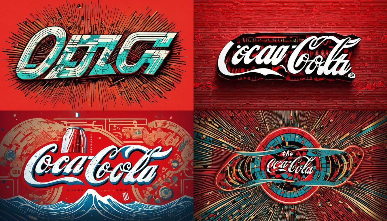 Stylized Coca-Cola Logo in China, 8K Digital Art