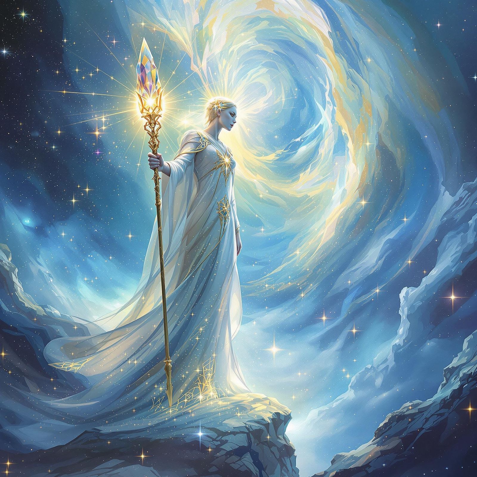 Celestial Guardian at Ethereal Rift in Sci-Fi Style