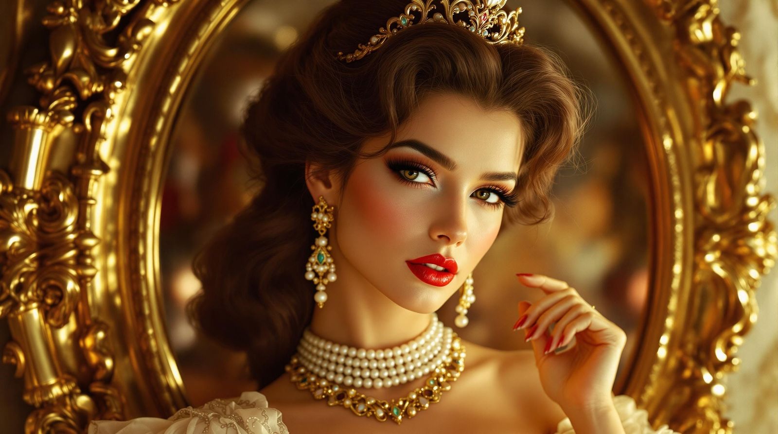 Glamorous Princess Belle in 80s Hyper-Realism