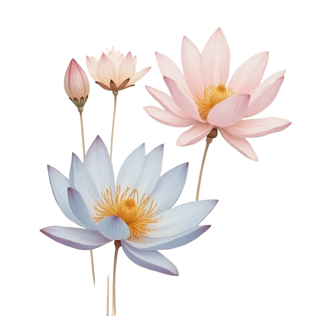 Pastel Water Flowers: Simple, Elegant AI Art