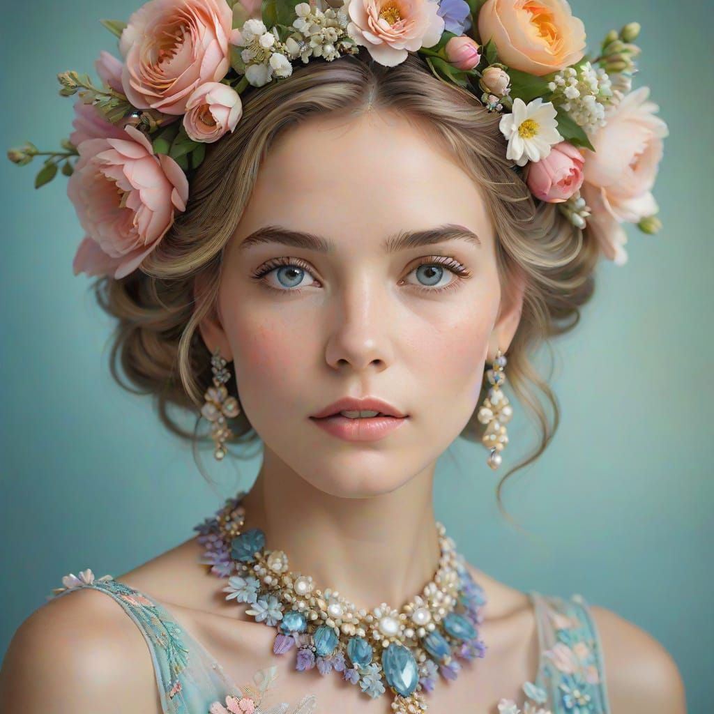 Elegant Woman in Floral Splendor