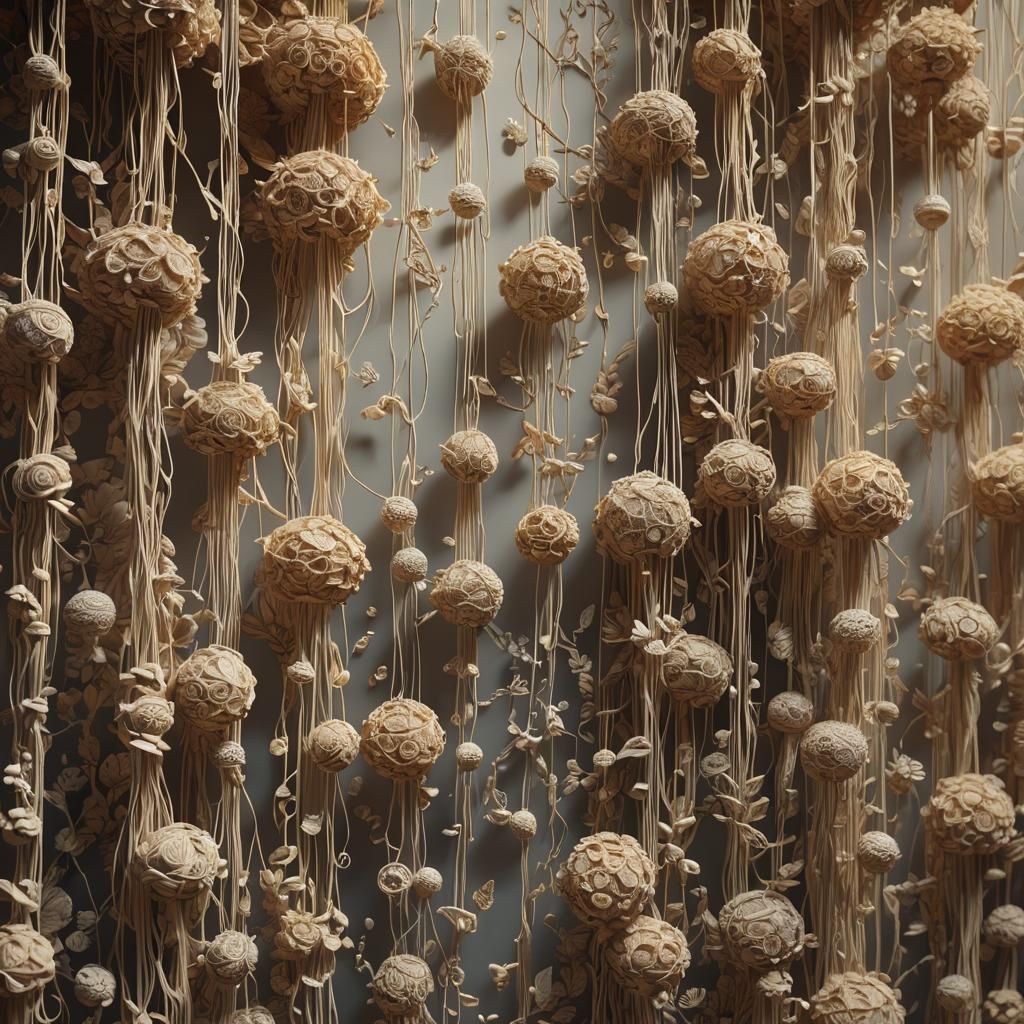 Intricate Tapestry Weaving Abstract Sculptures in 3D