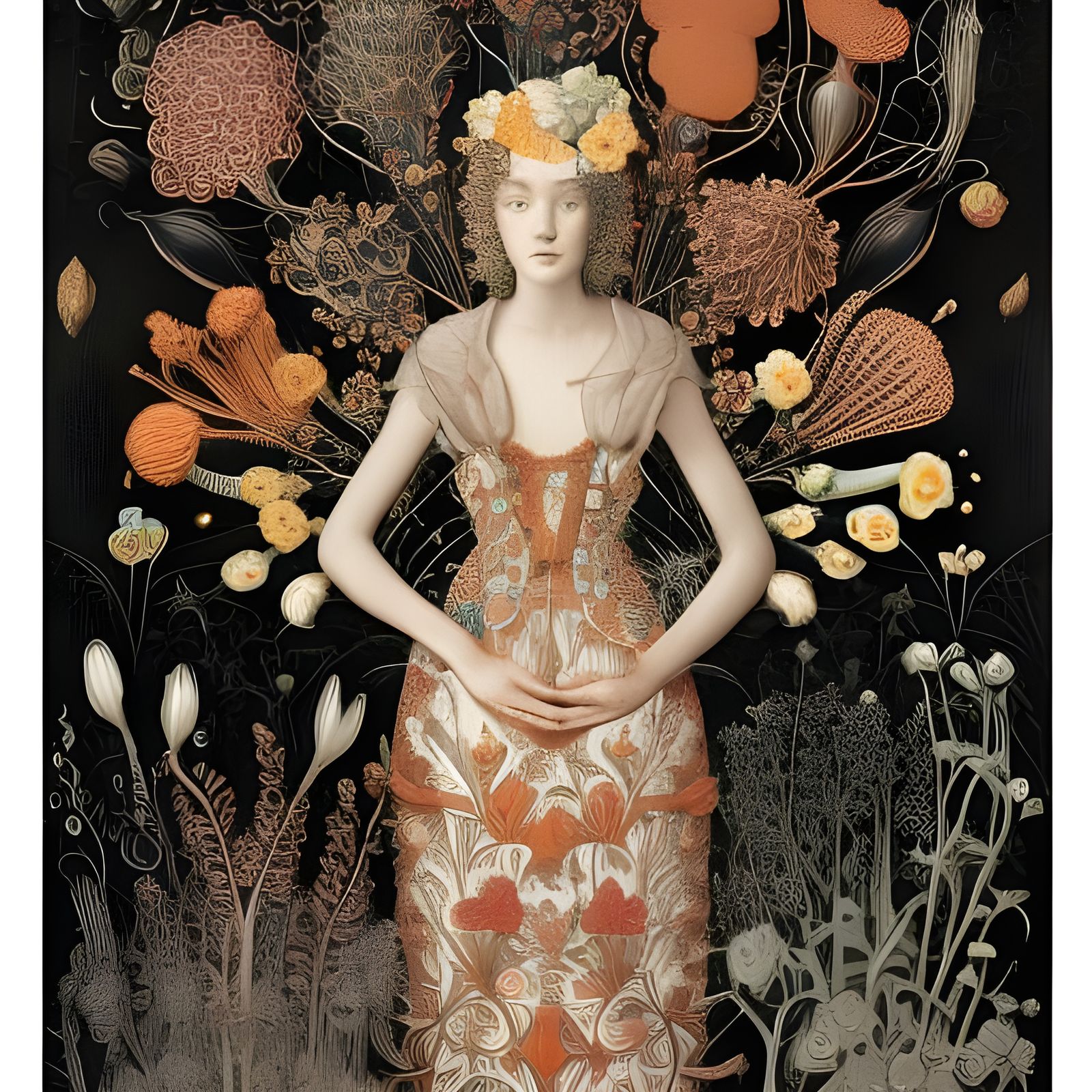 Girl with Flowers in Haeckel and Ngai Style