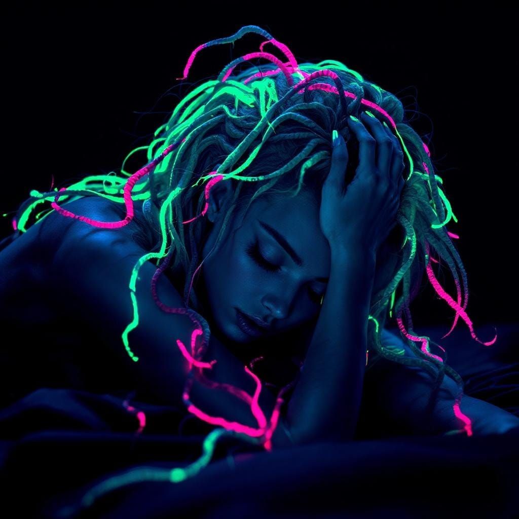 Neon Nordic Woman in Matte Painting Style
