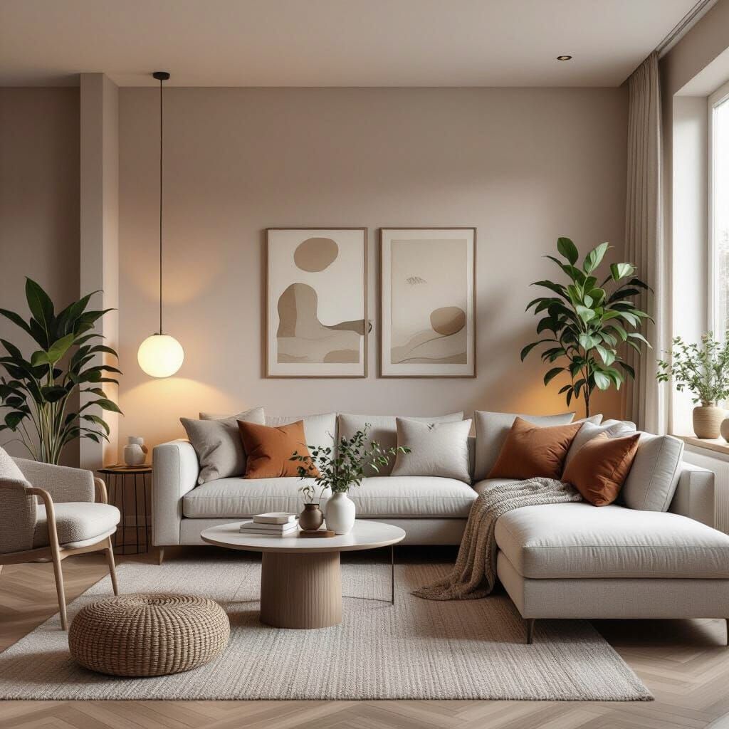 Modern Minimalist Living Room in Scandinavian Style