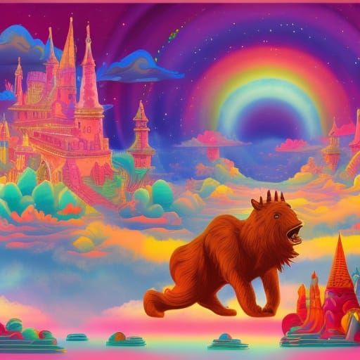 Autumn Bear and Unicorn in Candyland Wonderland