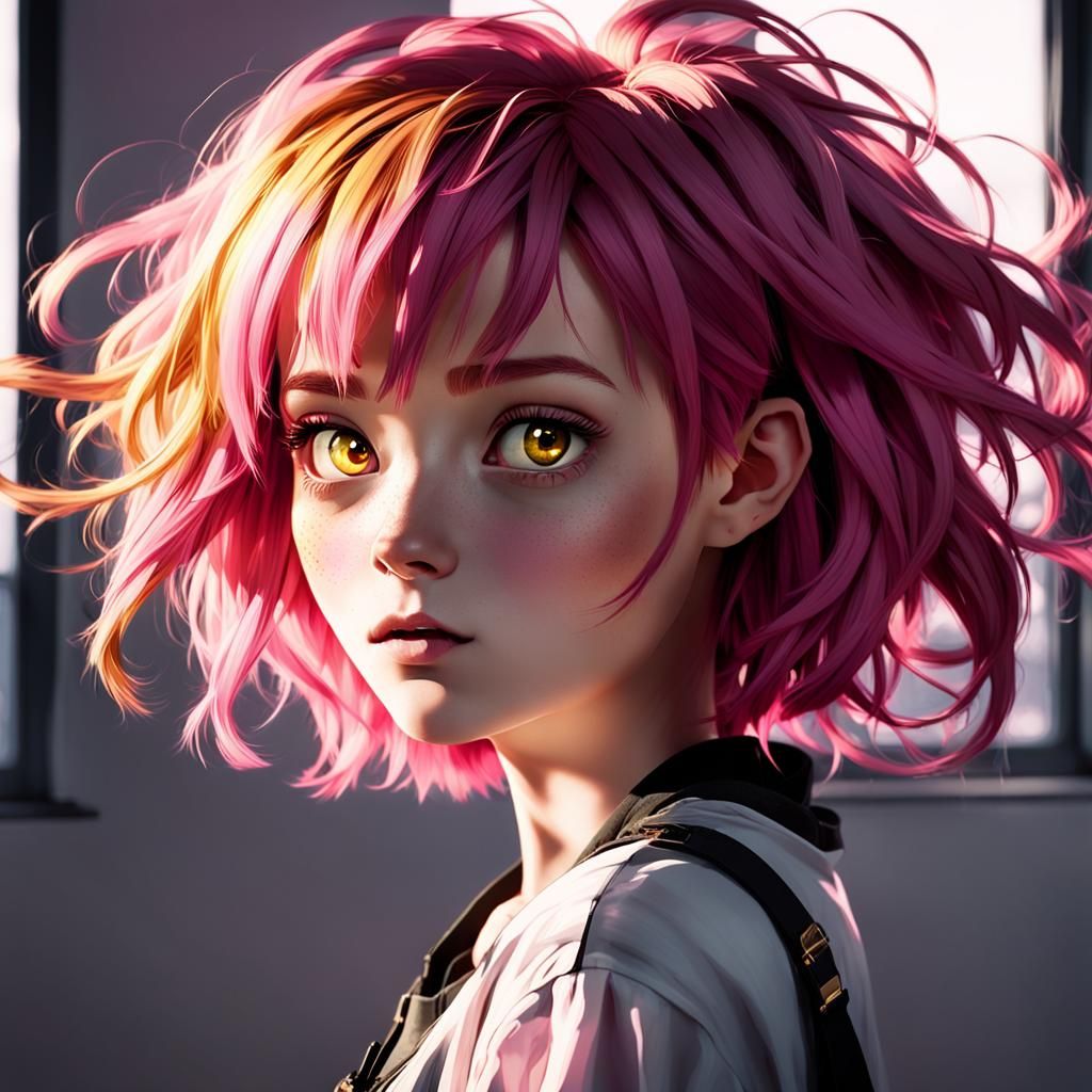 Anya Forger in Anime Style with Rim Lighting