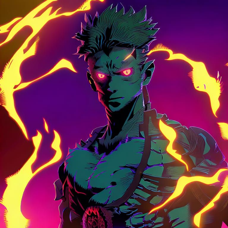 Dark Fantasy Concept Art in Purple and Yellow