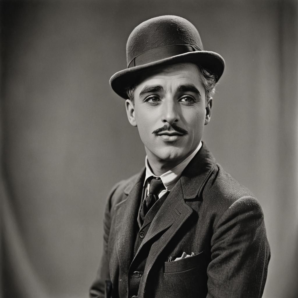 Chaplin-esque Flirtation in Silent Film Style