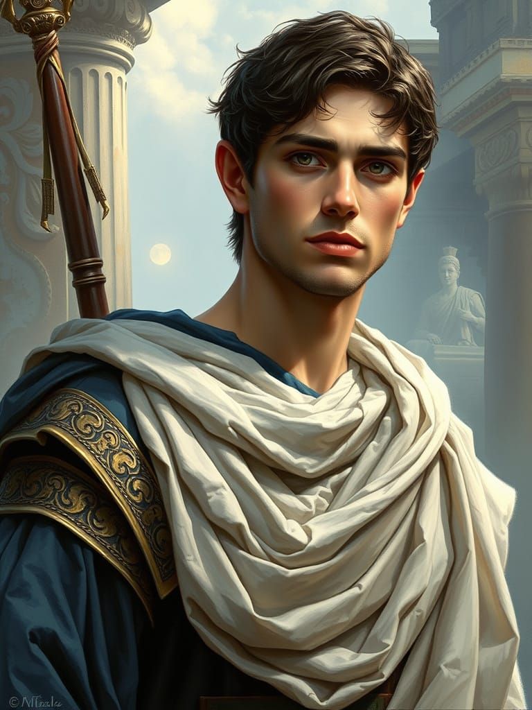 Majestic Emperor of Ancient Rome in Ethereal Fantasy Style