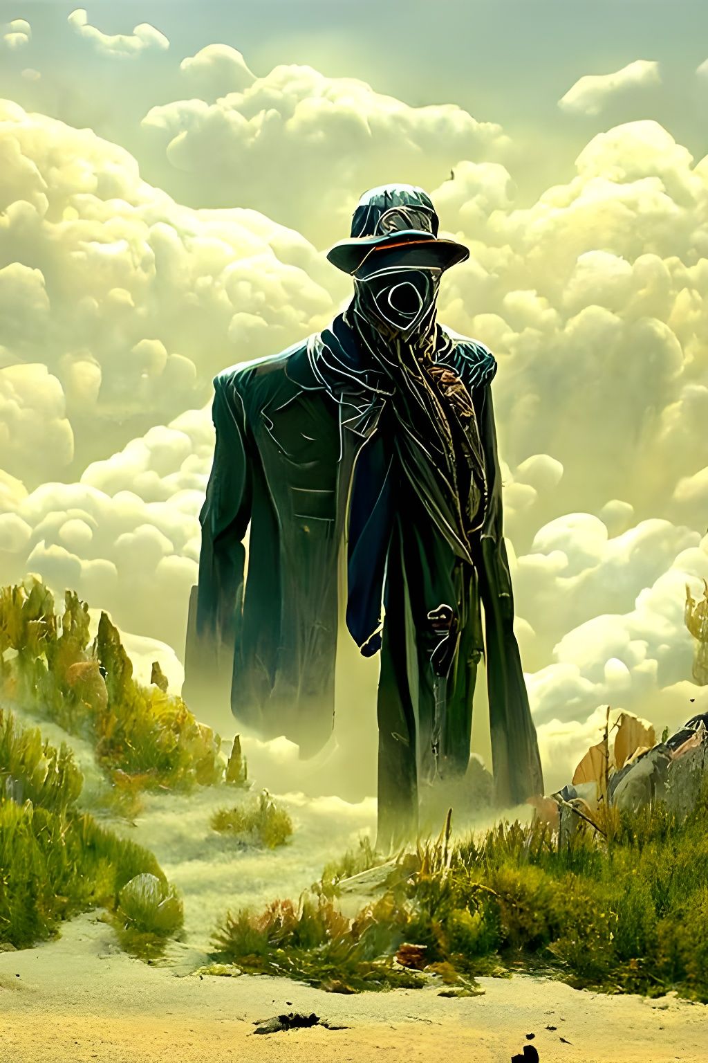 Ethereal Invisible Man Portrait in Romanticism Style