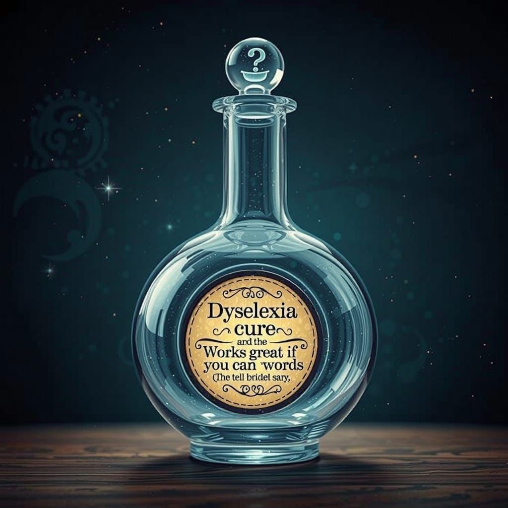 Sarcastic Warning Label for Dyslexia Cure