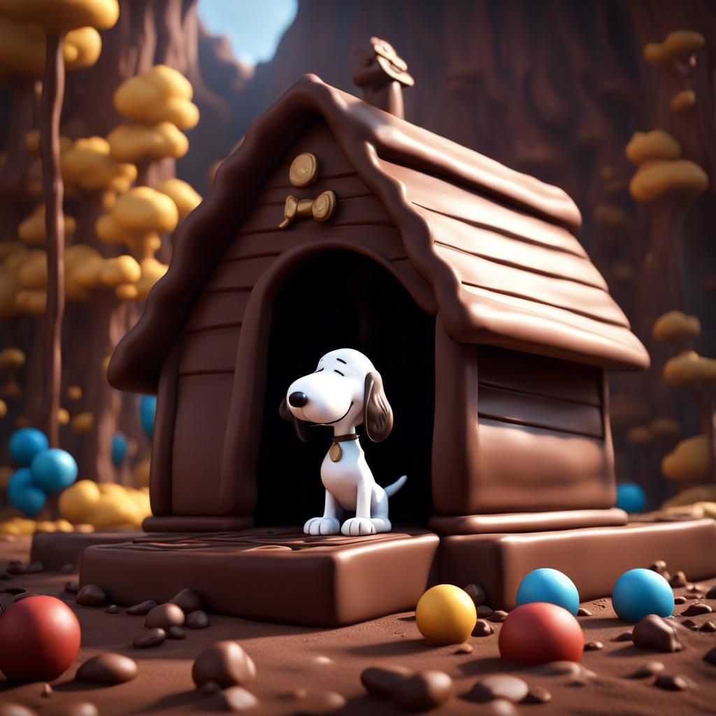 Chocolate Snoopy and Woodstock Fantasy Art