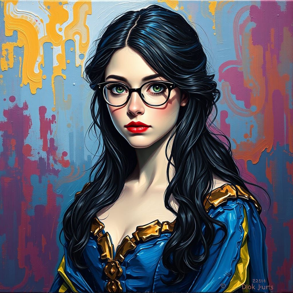 Hermione Granger Oil Painting in Neo-Impressionist Style