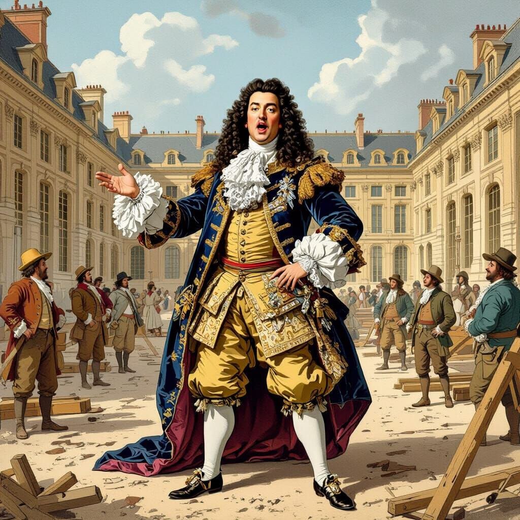Louis XIV and Contractors in a Humorous Scene