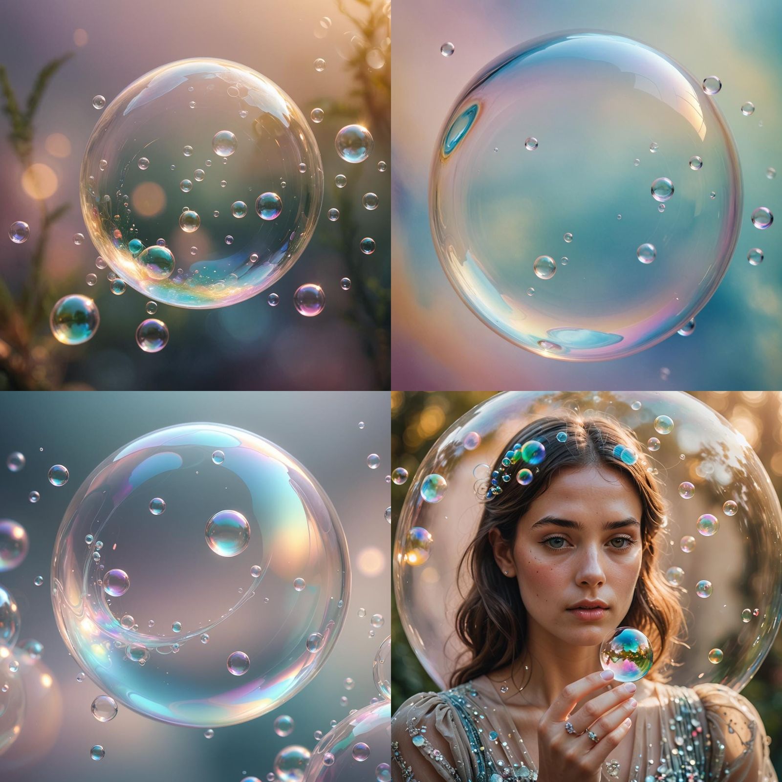 Floating Iridescent Bubble