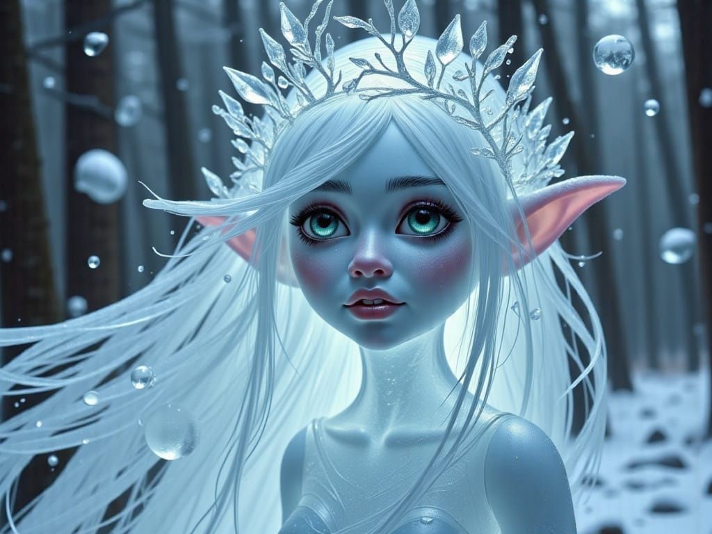 Glacial Troll Goddess in Crystal Clear Ice