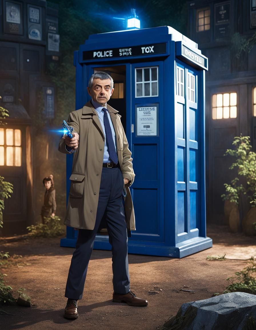 Rowan Atkinson as Doctor Who in Ghibli Style