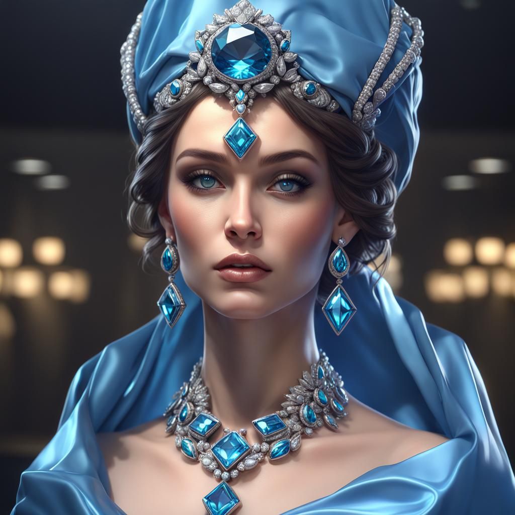 Blue Diamond Jewelry Portrait in Glass Bottle Shop