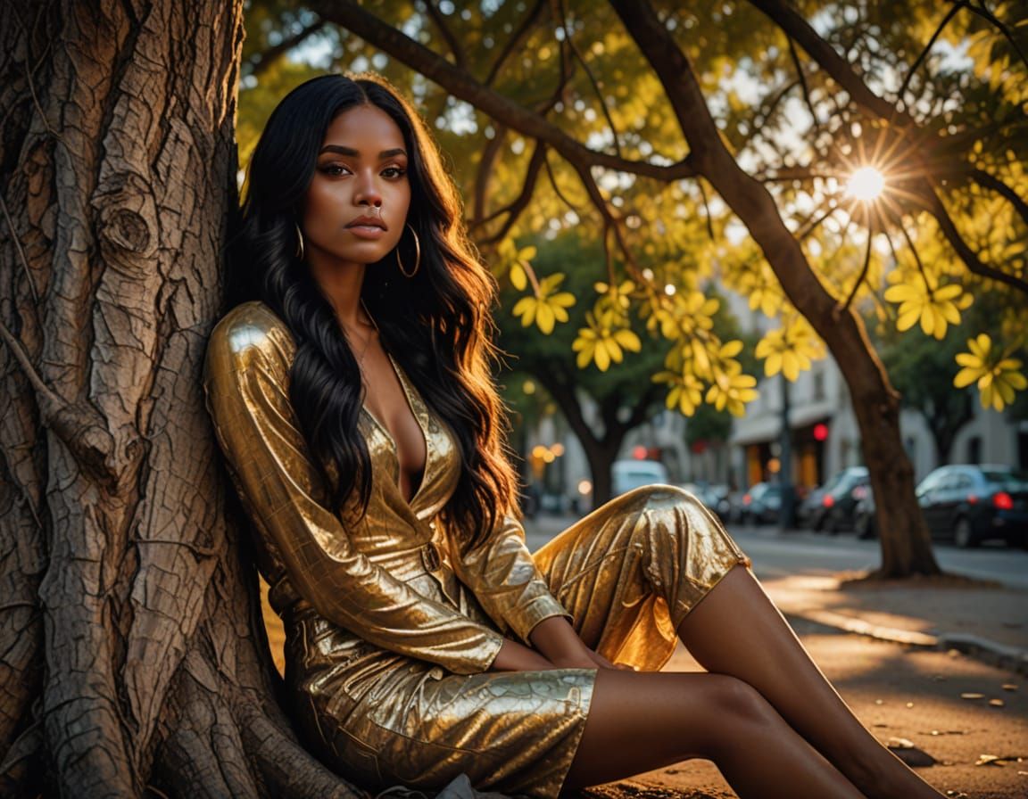 Dominican Woman in Hyper-Realistic Digital Art