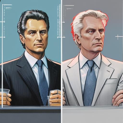 Vibrant Digital Art of Businessman and Growth Graph