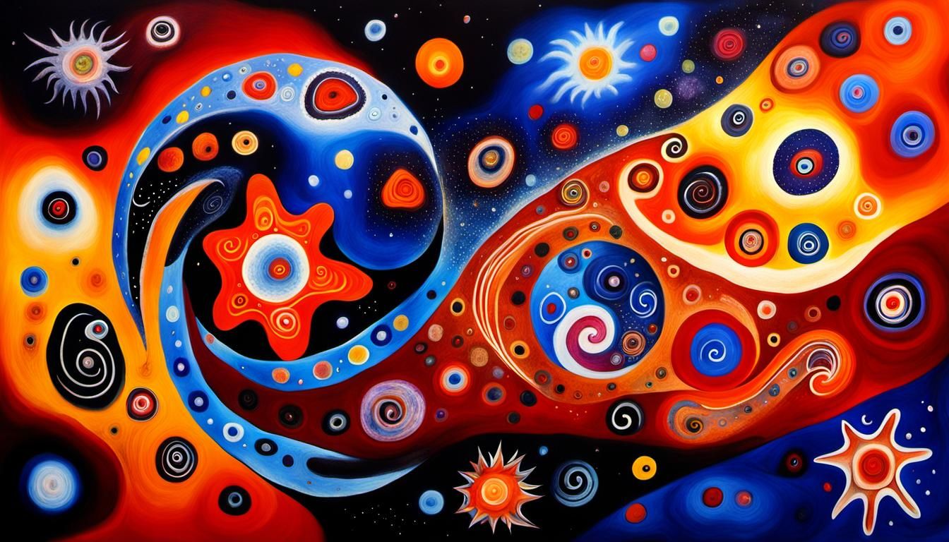 Psychedelic Star Cluster Macro in Aboriginal Art Style