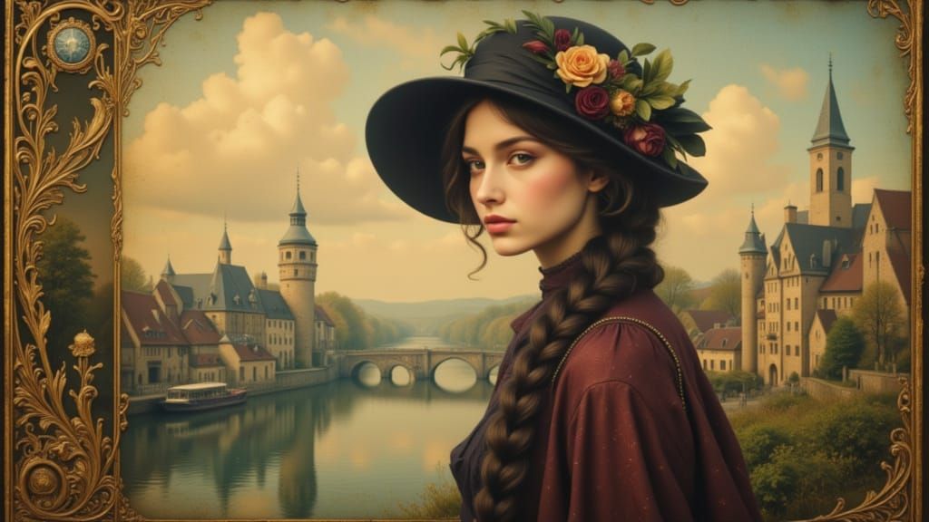 1800s Germany Romantic Rhine Portrait in Dynamic Lighting