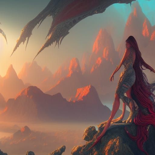 Fantastical Women in Detailed Matte Painting