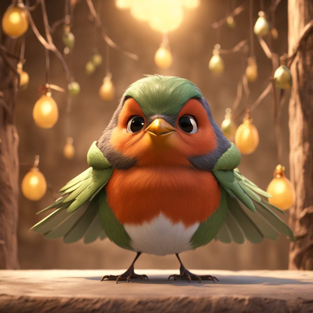 Proud Robin Modeled in 3D as Pixar Character