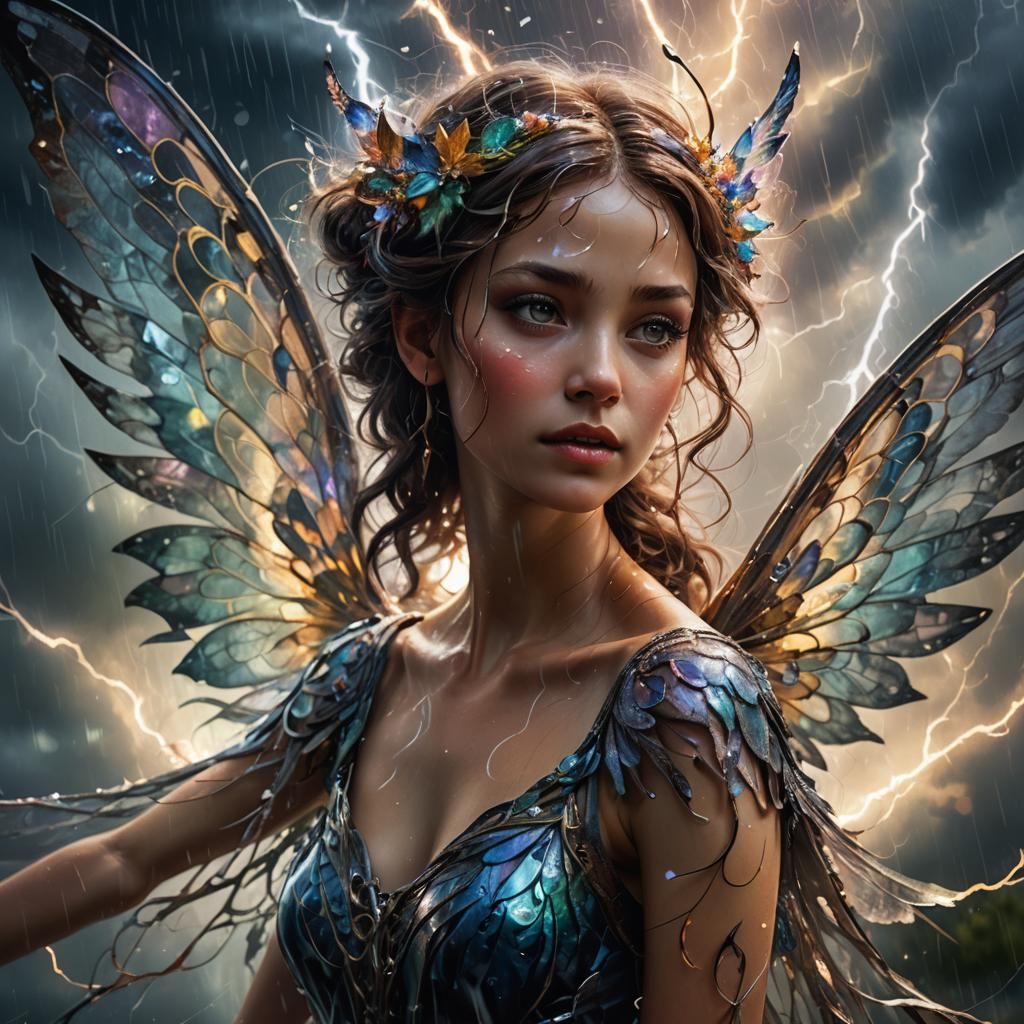 Ethereal Fairy Portrait in Expressionist Style